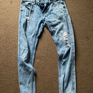Hollister Blue Skinny Jeans Distressed Style